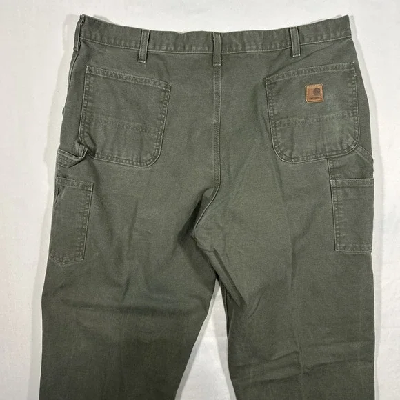 Carhartt Work Pants B11 MOS 42x32 Green Utility Carpenter Dungaree Fit Men's - Picture 9 of 12